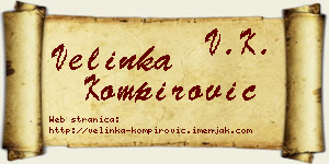 Velinka Kompirović vizit kartica